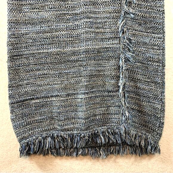 Holding Horses Womens Fringe Sweater Dress Sz XS Blue Cowgirl Boho Western Knit - Picture 3 of 10